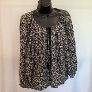 Ralph Lauren Boho Black and White Blouse, Medium